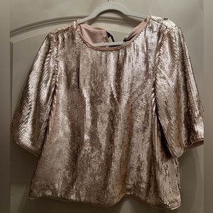 NWT JCrew sequined bow back top